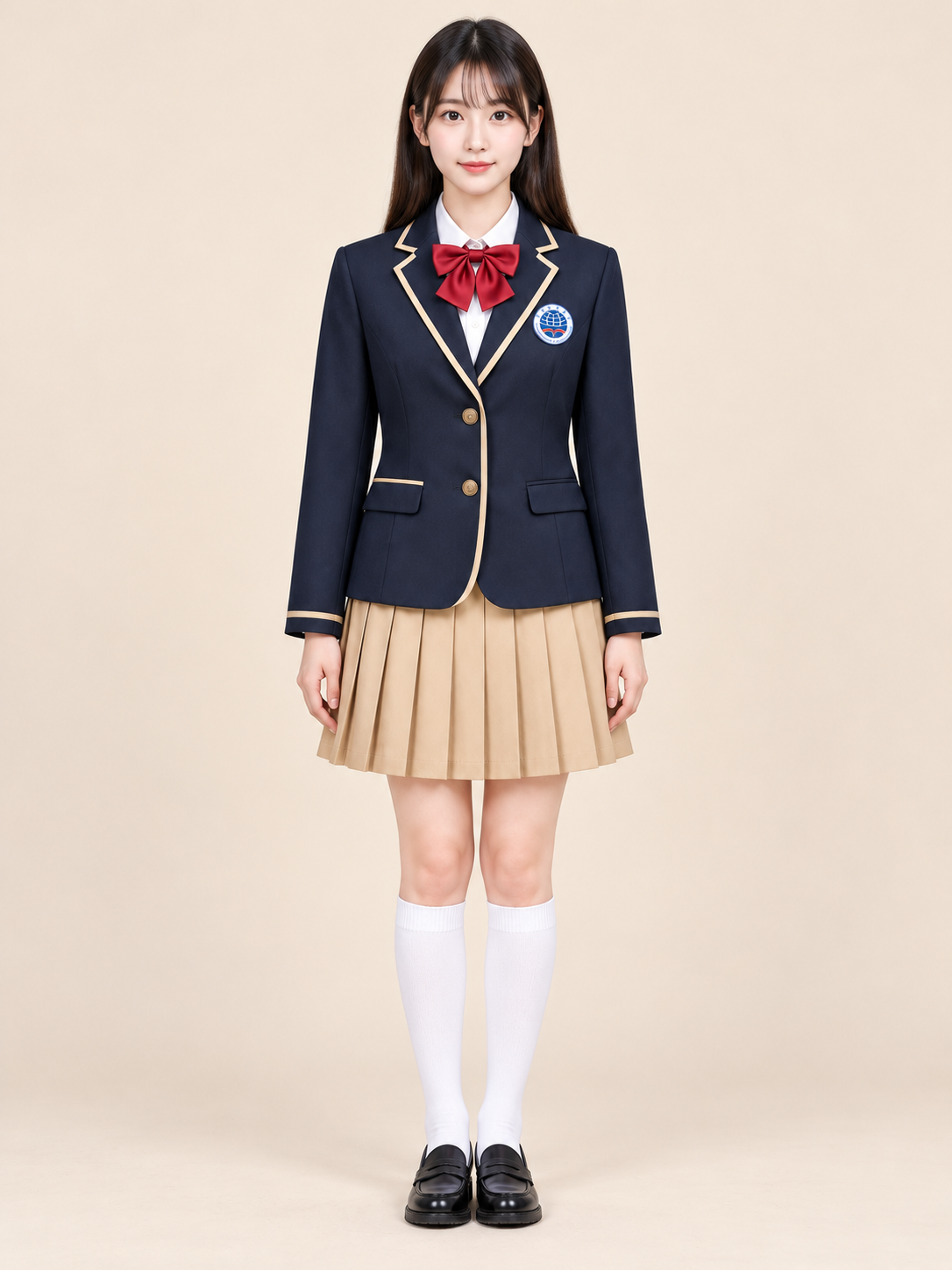 广东华侨中学高中西式制服图片